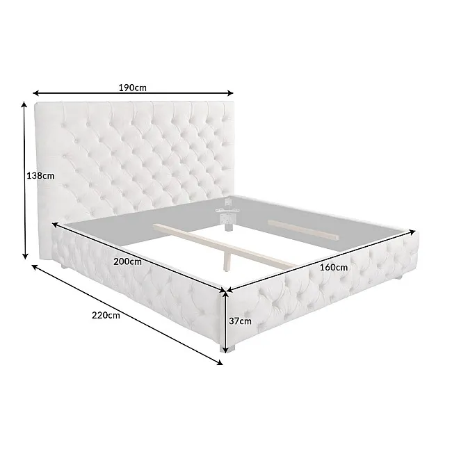 Posteľ 43106 160x200cm Zamat Champagne