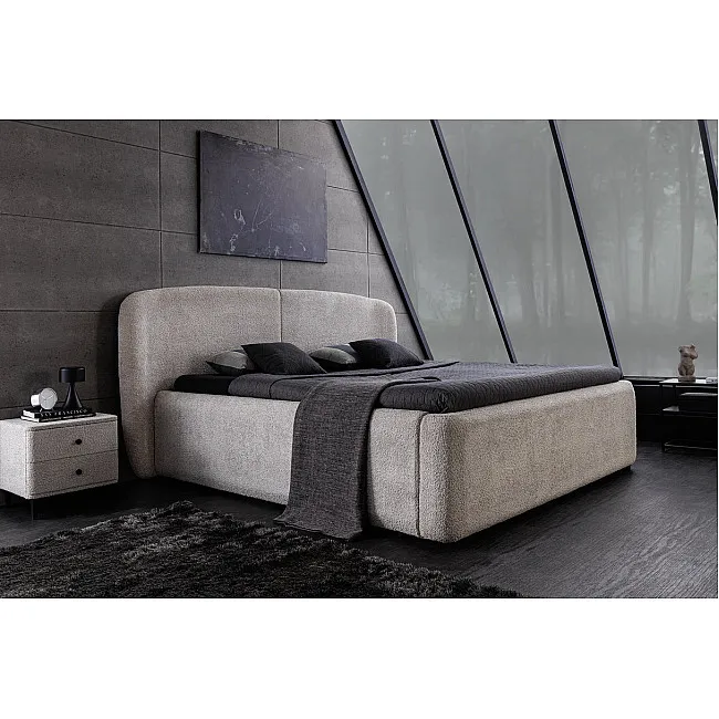 Posteľ 45332 Art Deco 180x200cm Bouclé Sivá + úložný prestor