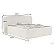 Posteľ 45332 Art Deco 180x200cm Bouclé Sivá + úložný prestor