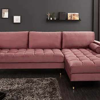 Rohová sedacia súprava 40276 Cozy - Zamat starorúžová Rohová sedacia súprava 40276 Cozy - Zamat starorúžová