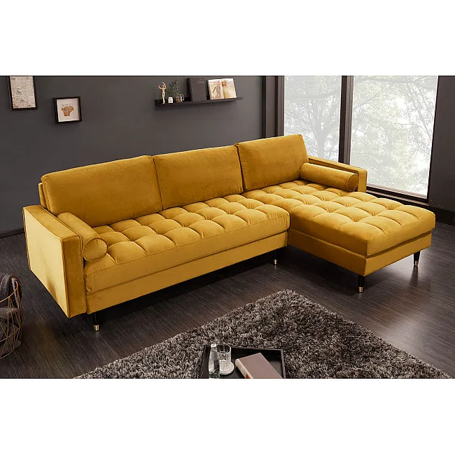 Rohová sedacia súprava 40277 Cozy - Zamat Žltá Rohová sedacia súprava 40277 Cozy - Zamat Žltá