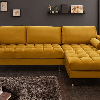 Rohová sedacia súprava 40277 Cozy - Zamat Žltá Rohová sedacia súprava 40277 Cozy - Zamat Žltá