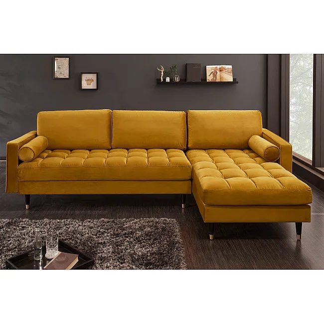 Rohová sedacia súprava 40277 Cozy - Zamat Žltá Rohová sedacia súprava 40277 Cozy - Zamat Žltá