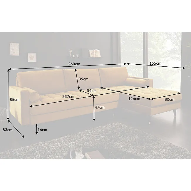 Rohová sedacia súprava 40273 Cozy - Zamat Šedá Rohová sedacia súprava 40273 Cozy - Zamat Šedá