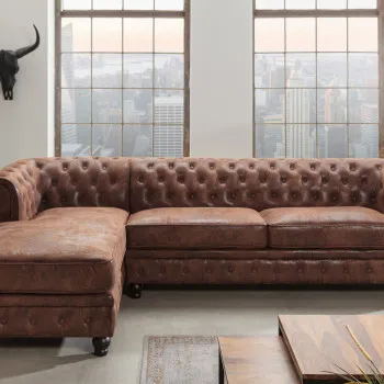 Rohová sedacia súprava 40611 Chesterfield - Antik Hnedá