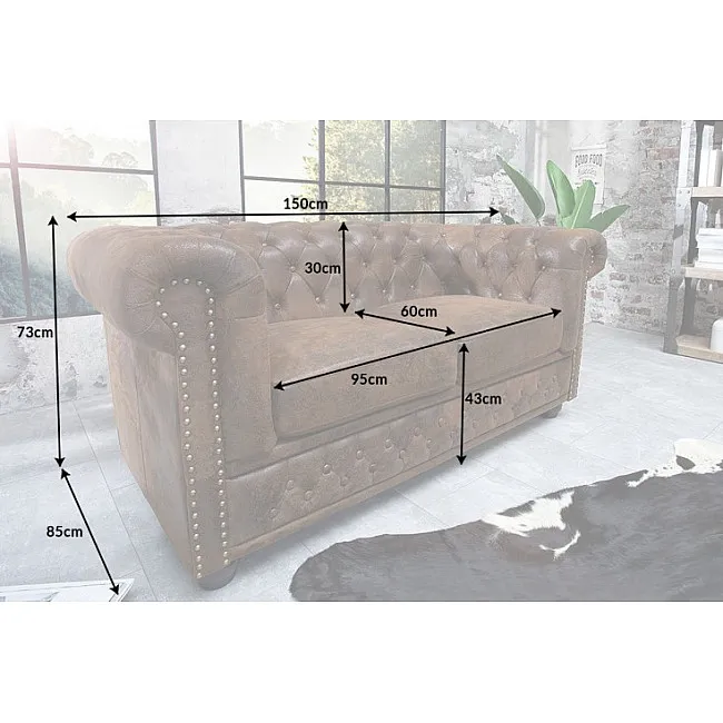 Sedacia súprava 17109 Chesterfield 2-sedenie Antik hnedá Sedacia súprava 17109 Chesterfield 2-sedenie Antik hnedá