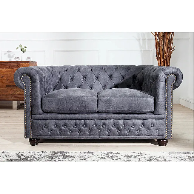 Sedacia súprava 37390 Chesterfield 2-sedenie Antik šedá
