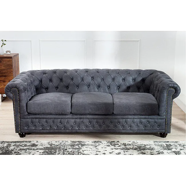 Sedacia súprava 37391 Chesterfield 3-sedenie Antik šedá