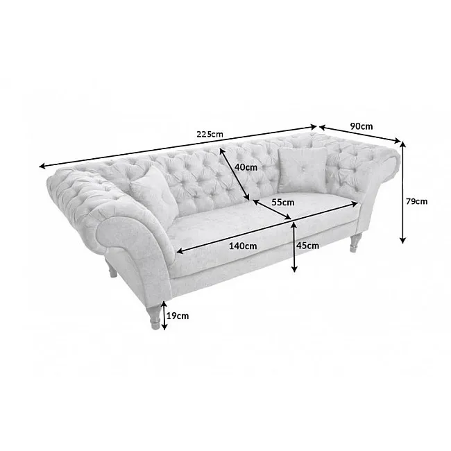Sedacia súprava 40147 225cm Paris - Zamat Šedá Sedacia súprava 40147 225cm Paris - Zamat Šedá