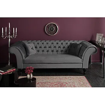 Sedacia súprava 40148 225cm Paris - Zamat striebornošedá Sedacia súprava 40148 225cm Paris - Zamat striebornošedá
