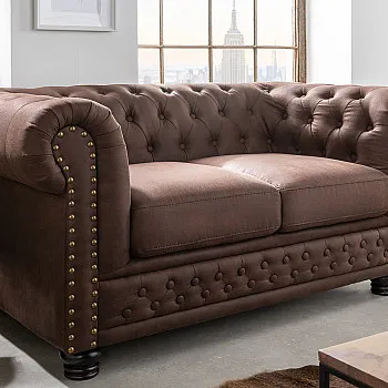 Sedacia súprava 40653 Chesterfield 2-sedenie Vintage Hnedá