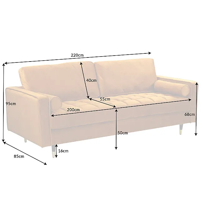 Sedacia súprava 41072 220cm Cozy - Zamat Žltá Sedacia súprava 41072 220cm Cozy - Zamat Žltá