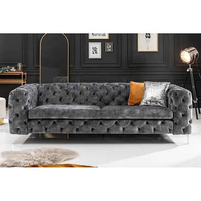 Sedacia súprava 41134 240cm Modern Barock - Zamat Šedá Sedacia súprava 41134 240cm Modern Barock - Zamat Šedá