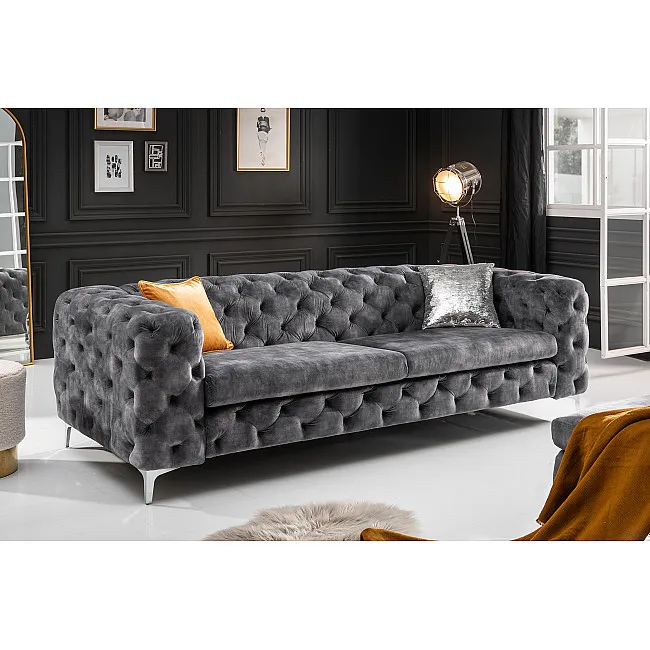 Sedacia súprava 41134 240cm Modern Barock - Zamat Šedá Sedacia súprava 41134 240cm Modern Barock - Zamat Šedá