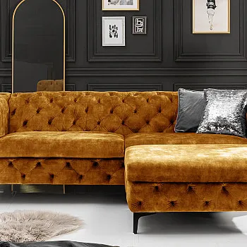 Sedacia súprava 41298 235cm Modern Barock Zamat Žltá