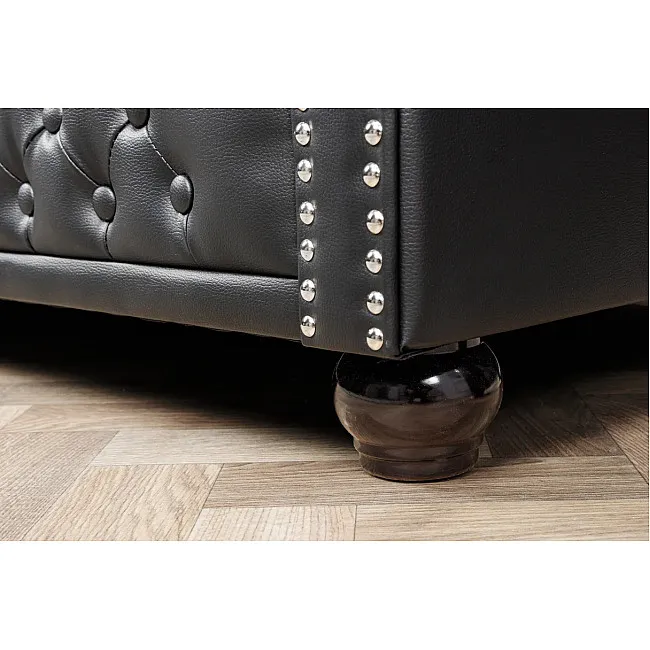 Sedacia súprava 41447 Chesterfield 3-sedenie Antique Čierna