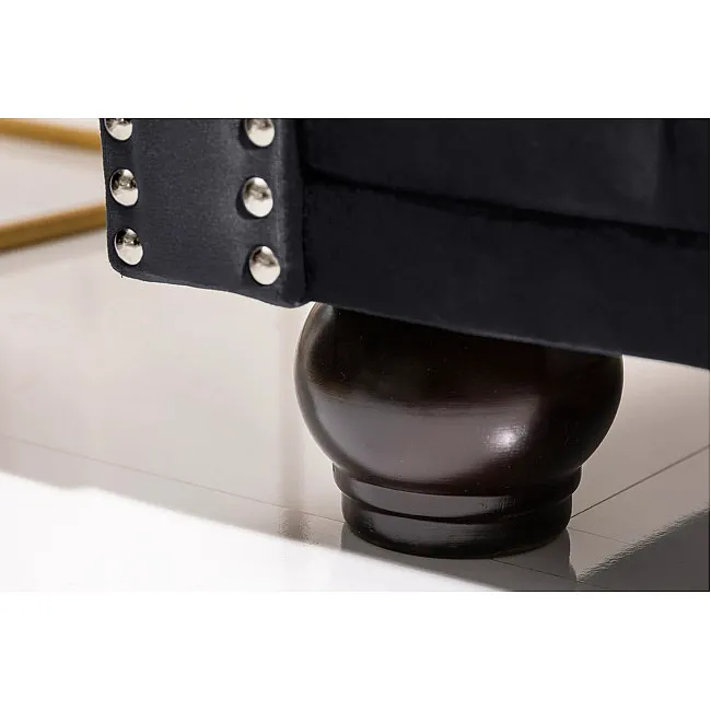 Sedacia súprava 47033 Chesterfield 3-sedenie Zamat Čierna