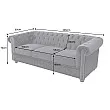Sedacia súprava 47033 Chesterfield 3-sedenie Zamat Čierna