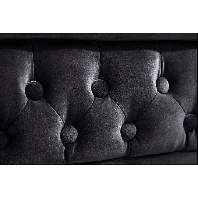 Sedacia súprava 47033 Chesterfield 3-sedenie Zamat Čierna
