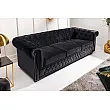 Sedacia súprava 47033 Chesterfield 3-sedenie Zamat Čierna