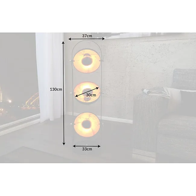 Stojaca lampa 22968 Studio 130cm Čierna-zlatá