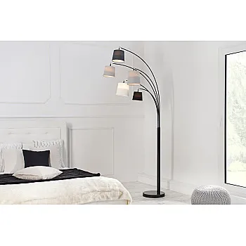 Stojaca lampa 36398 Čierna, šedá, biela