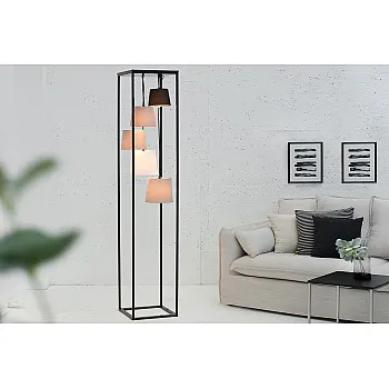 Stojaca lampa 38685 Levels 180cm Čierna, Šedá, Biela