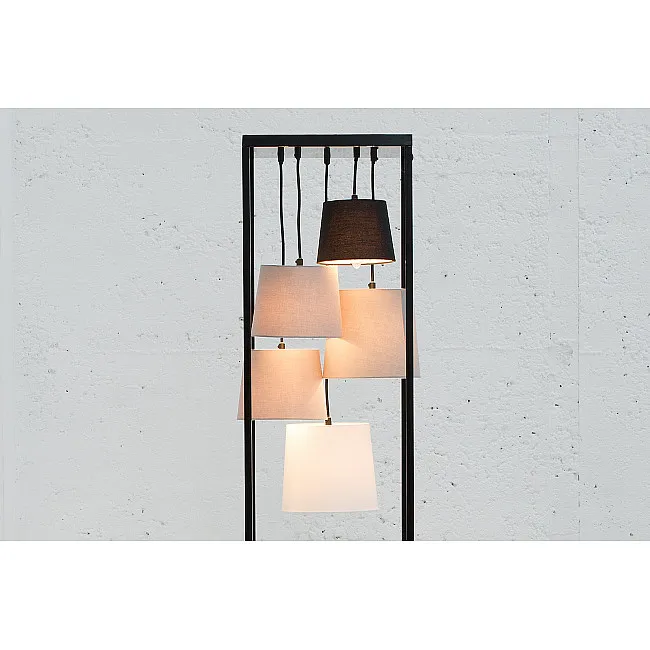 Stojaca lampa 38685 Levels 180cm Čierna, Šedá, Biela