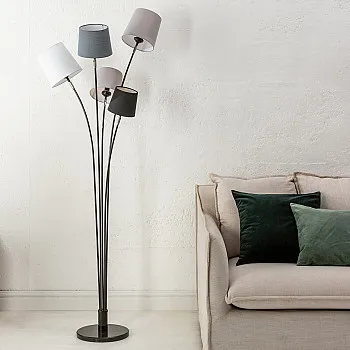 Stojaca lampa 40745 Levels 176cm Čierna, Šedá, Biela Stojaca lampa 40745 Levels 176cm Čierna, Šedá, Biela