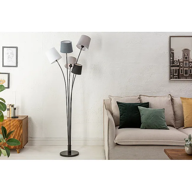 Stojaca lampa 40745 Levels 176cm Čierna, Šedá, Biela Stojaca lampa 40745 Levels 176cm Čierna, Šedá, Biela