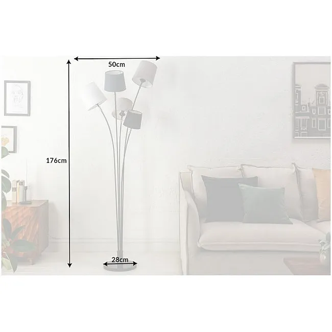 Stojaca lampa 40745 Levels 176cm Čierna, Šedá, Biela Stojaca lampa 40745 Levels 176cm Čierna, Šedá, Biela