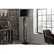 Stojaca lampa 41043 Barracuda 177cm Čierna Drevo Acacia