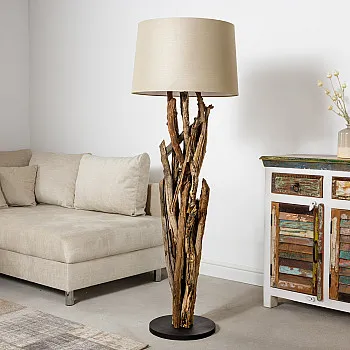 Stojaca lampa 42004 Wild Nature 150cm Béžová-Drevo Teak Stojaca lampa 42004 Wild Nature 150cm Béžová-Drevo Teak