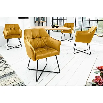 Stolička 42474 Loft Zamat Žltá