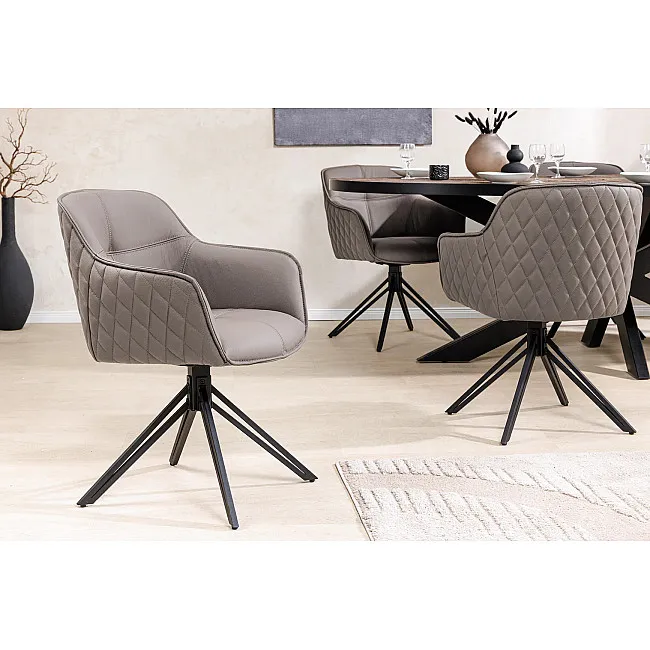 Stolička 45862 Euphoria Taupe kožená - otočná