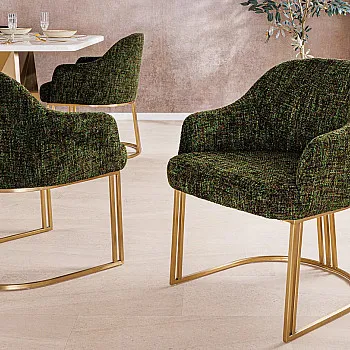 Stolička 45928 Art Living Látka Chenille Zelená