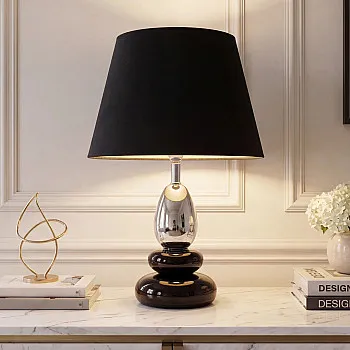 Stolová lampa 70019 Zen Čierná Strieborná 