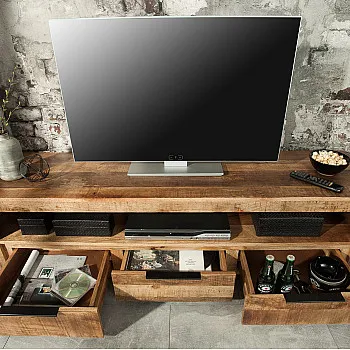 TV-skrinka 38929 170cm Masív drevo Mango Industrial look TV-skrinka 38929 170cm Masív drevo Mango Industrial look