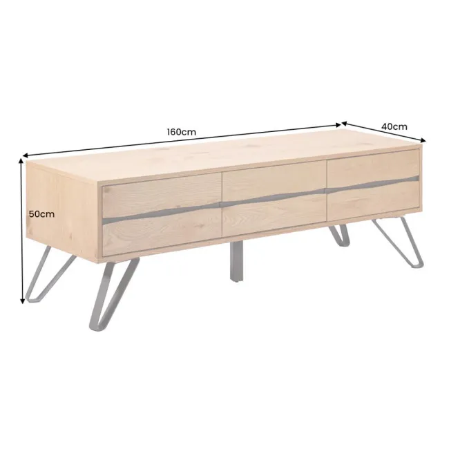 TV-skrinka 46342 Edge 160cm Masív drevo Dub