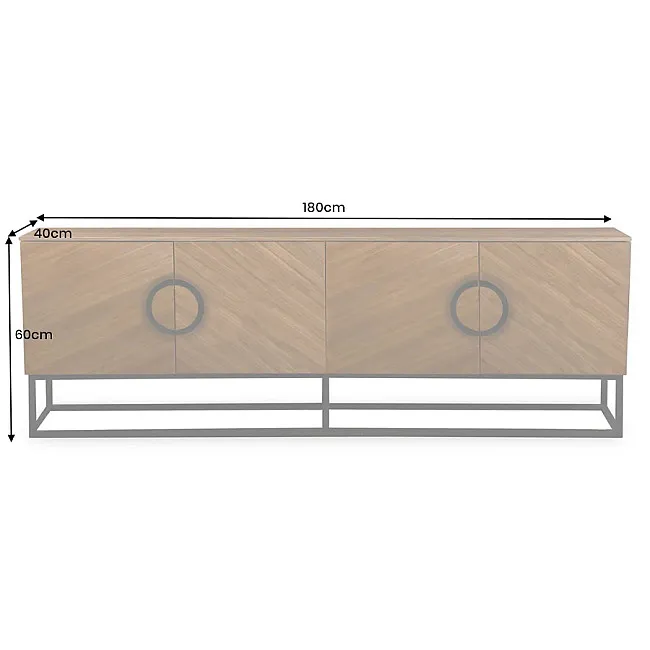 TV-skrinka 46557 Grandezza 180cm Natural Orech Dyha