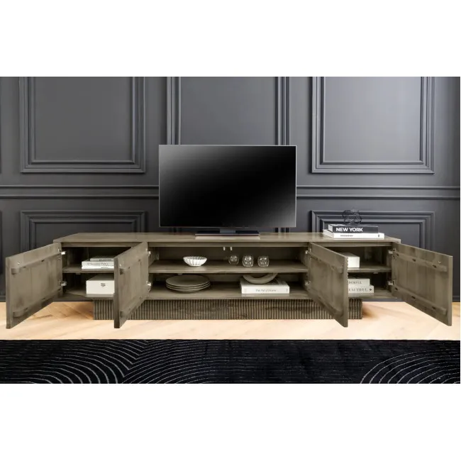 TV-skrinka 46804 Art Deco 200cm Drevo Mango Šedé