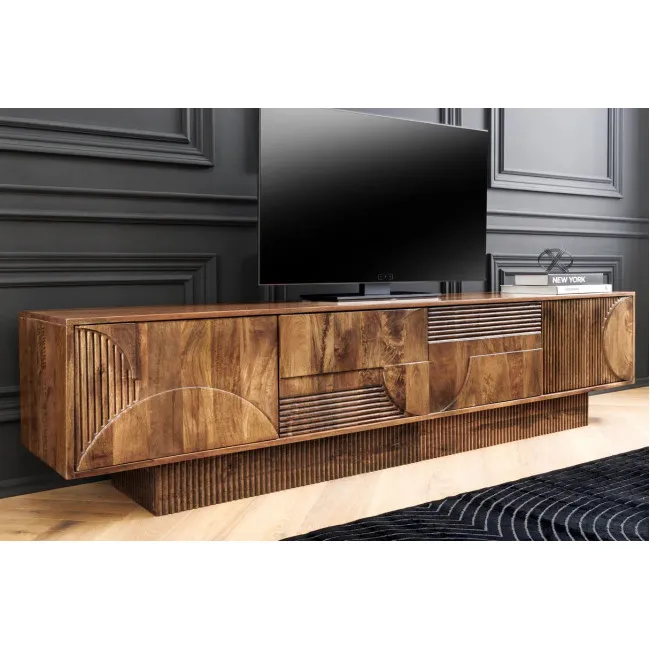 TV-skrinka 46805 Art Deco 200cm Drevo Mango Hnedé