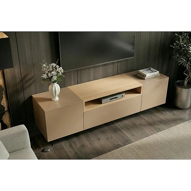 TV-skrinka 47809 Loft 160cm Sivá/Prírodná Dub Dyha
