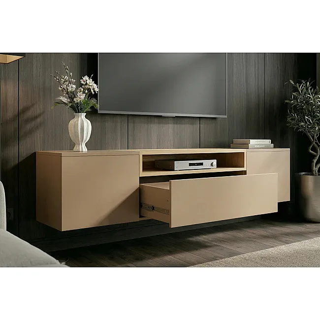 TV-skrinka 47809 Loft 160cm Sivá/Prírodná Dub Dyha