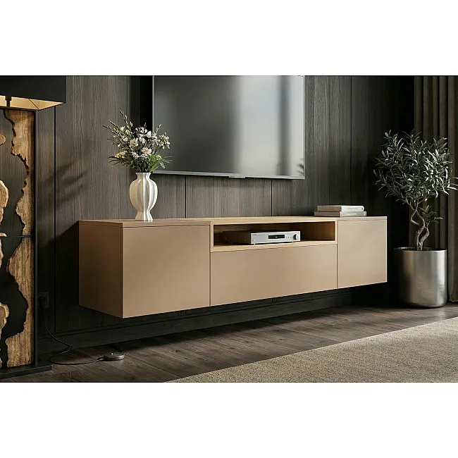 TV-skrinka 47809 Loft 160cm Sivá/Prírodná Dub Dyha