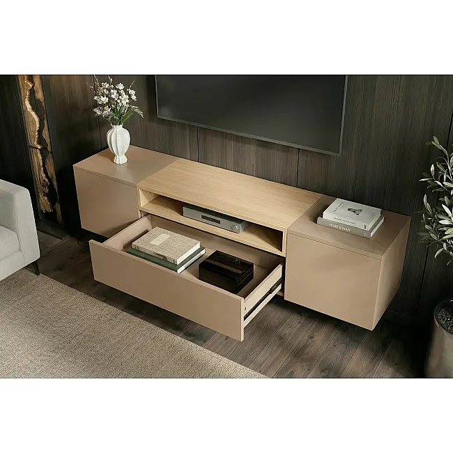 TV-skrinka 47809 Loft 160cm Sivá/Prírodná Dub Dyha