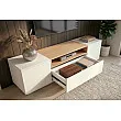 TV-skrinka 47810 Loft 160cm Biela/Prírodná Dub Dyha