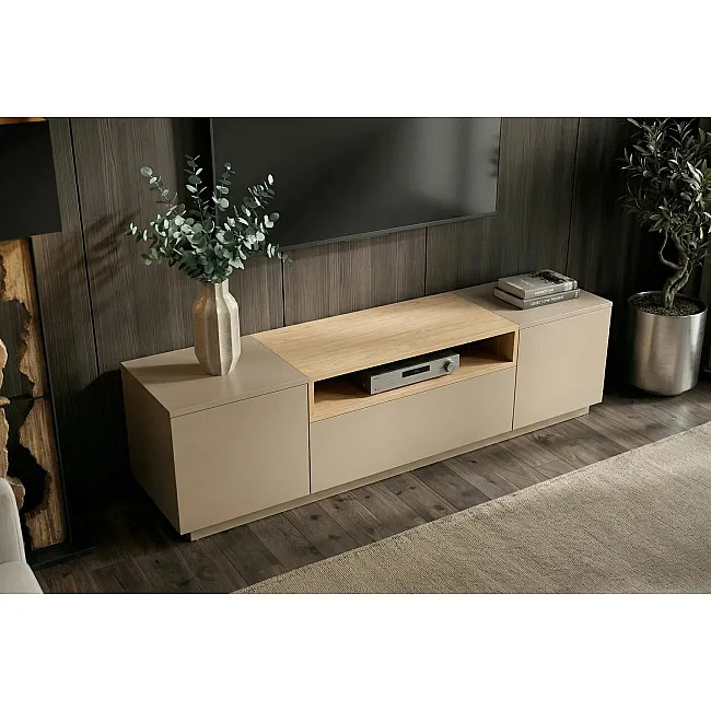 TV-skrinka 47812 Loft 160cm Sivá/Prírodná Dub Dyha