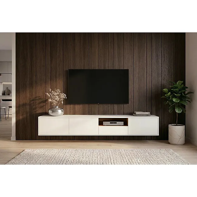 TV-skrinka 47815 Loft 200cm Biela/Prírodná Dub Dyha