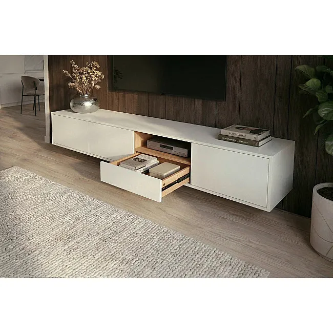 TV-skrinka 47815 Loft 200cm Biela/Prírodná Dub Dyha